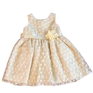 YOUNGLAND A-Line Embroidered Tulle Flower Aplique Santin Sash Yellow Toddler 3